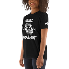 Load image into Gallery viewer, RLM Short-Sleeve Woman’s Black T-Shirt (RLM Letters on sleeve)